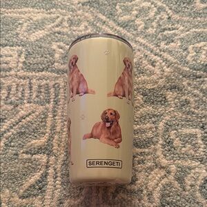 Serengeti Cream Travel Tumbler with Golden Retriever Print